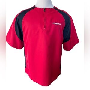 BOOMBAH USSSA Explosion Pullover in Red Black Fastpitch Umpire Shirt Size MEDIUM